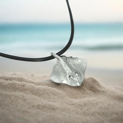 Stingray Cord Necklace- Sealife Collection - Pewter - Big Blue