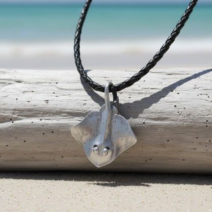 Stingray Cord Necklace- Sealife Collection - Pewter - Big Blue