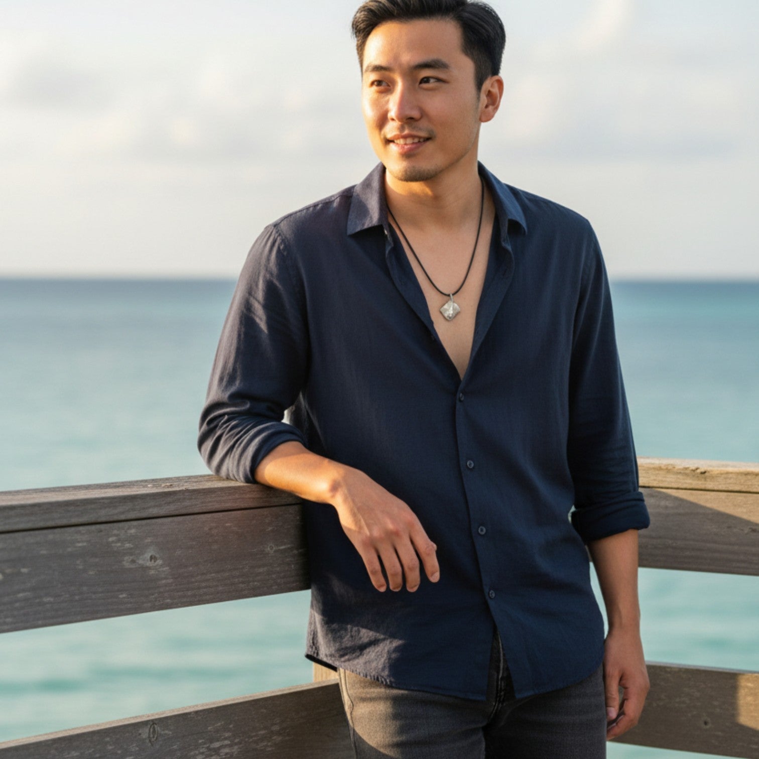 Stingray Cord Necklace- Sealife Collection - Pewter - Big Blue