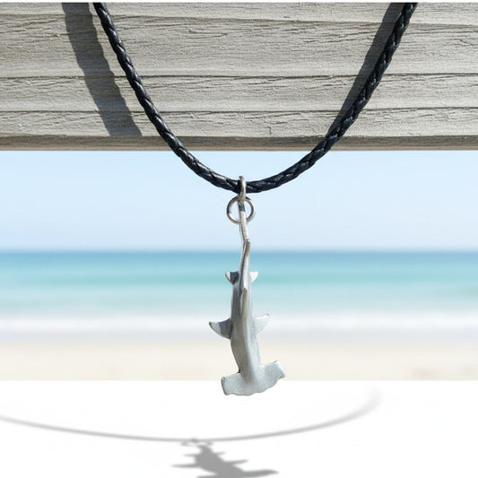 Hammerhead Shark Necklace- Sealife Collection- Pewter on Eco Cord - Big Blue