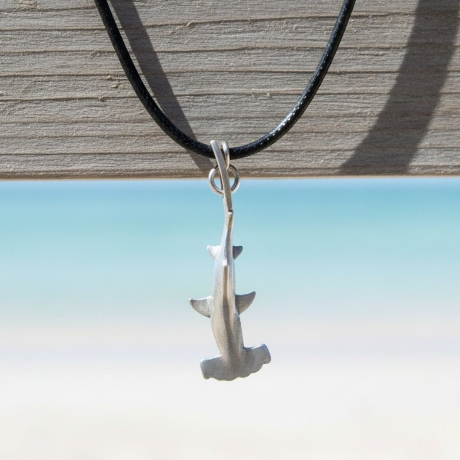 Hammerhead Shark Necklace- Sealife Collection- Pewter on Eco Cord - Big Blue