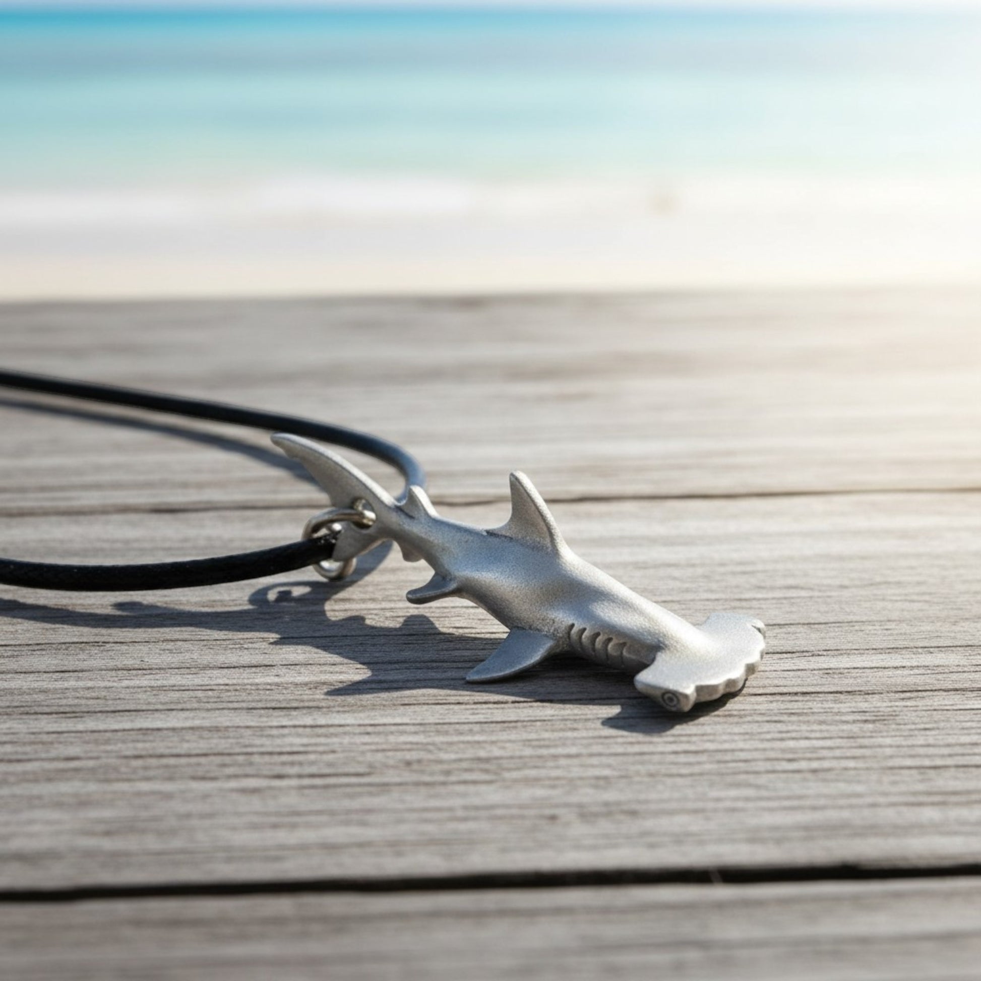 Hammerhead Shark Necklace- Sealife Collection- Pewter on Eco Cord - Big Blue