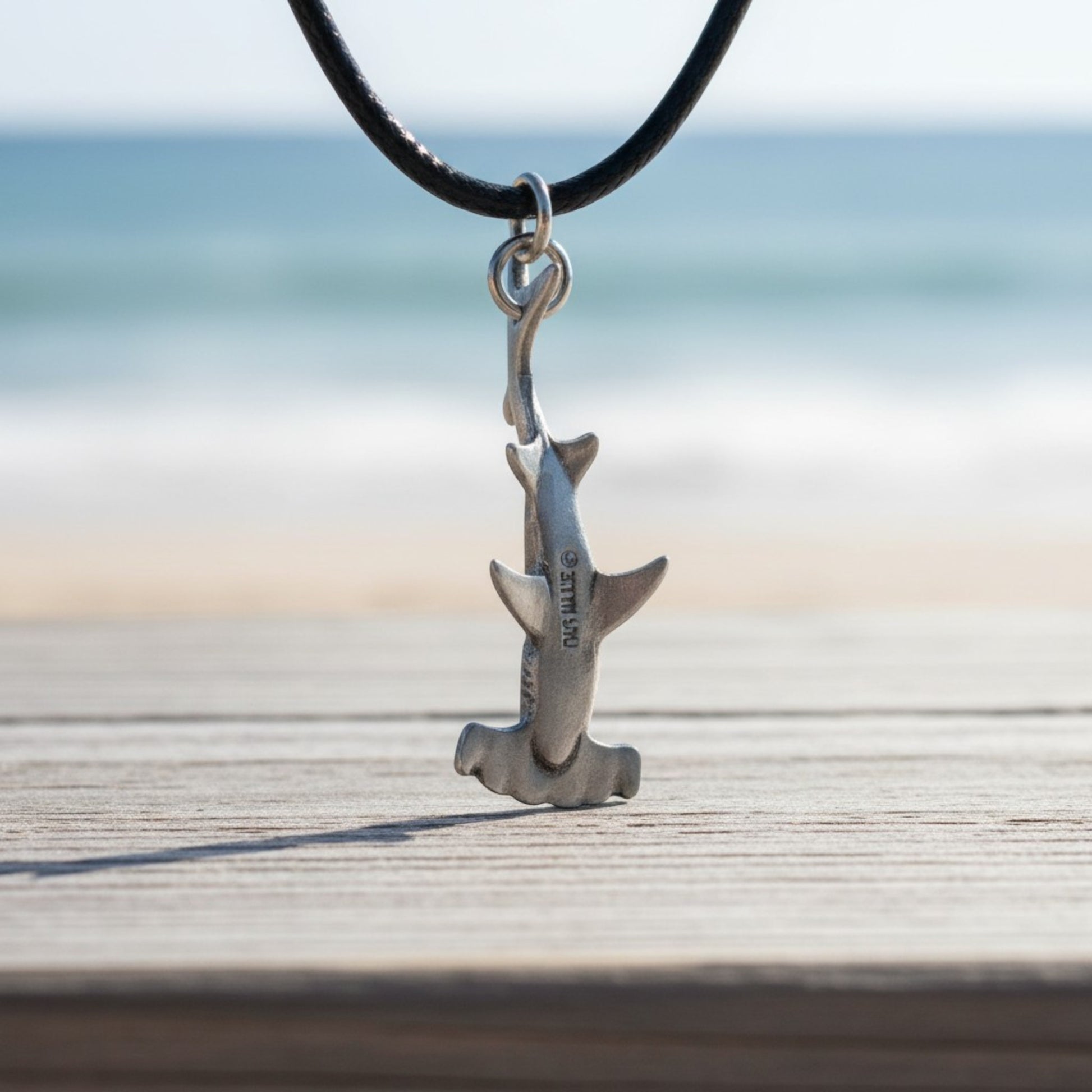 Hammerhead Shark Necklace- Sealife Collection- Pewter on Eco Cord - Big Blue