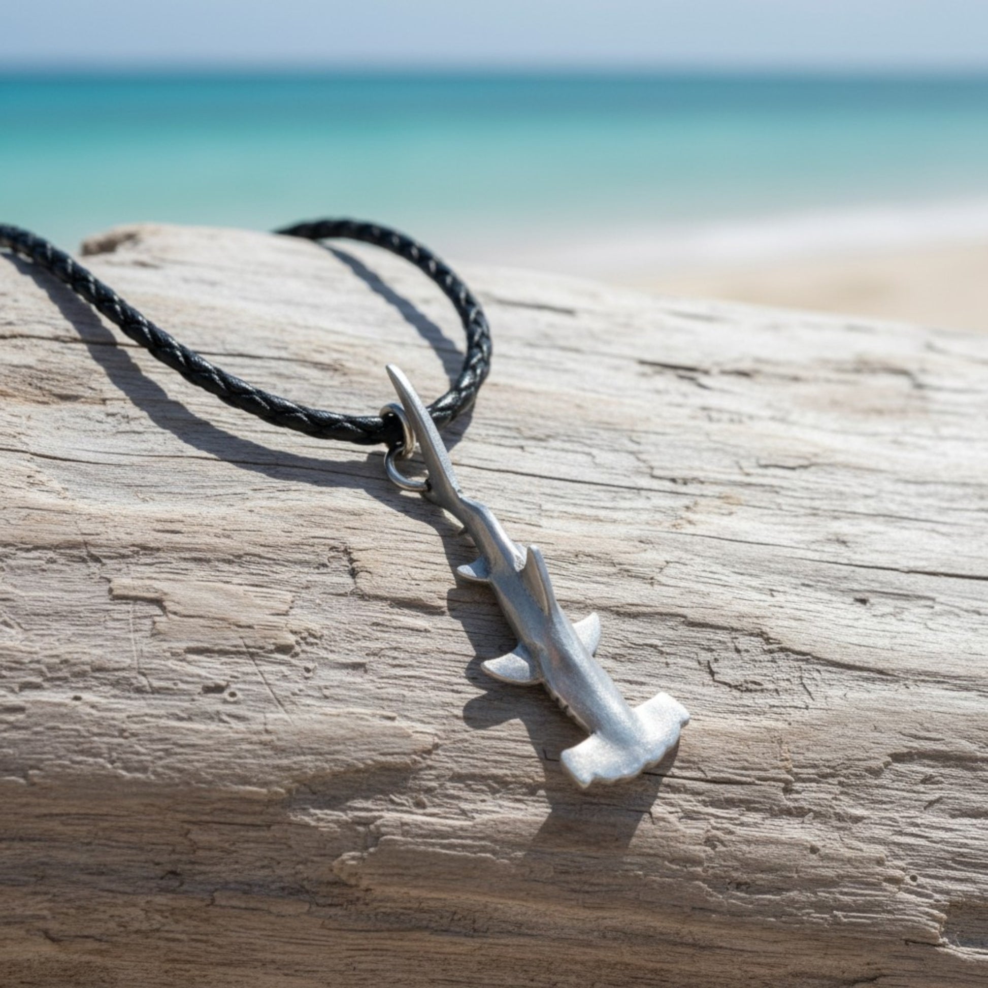 Hammerhead Shark Necklace- Sealife Collection- Pewter on Eco Cord - Big Blue