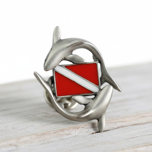 Shark Diver Pin – Diver´s Collection - Pewter - Big Blue