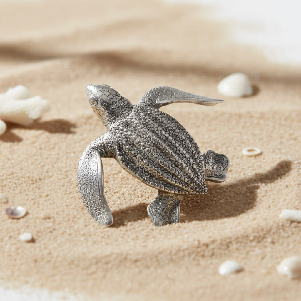 Leatherback Turtle Hatchling Pin - Sea Life Collection - Lead-Free Pewter - Big Blue