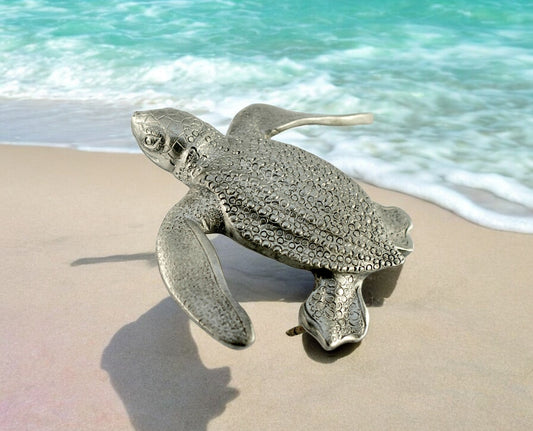 Leatherback Turtle Pin, Hatchling Sea Life  Lead Free Pewter Pin - Big Blue
