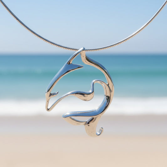 Bottlenose Dolphin Pendant – Seaplicity Collection – Sterling Silver - Big Blue