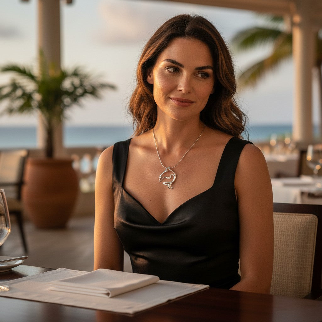 Bottlenose Dolphin Pendant – Seaplicity Collection – Sterling Silver - Big Blue