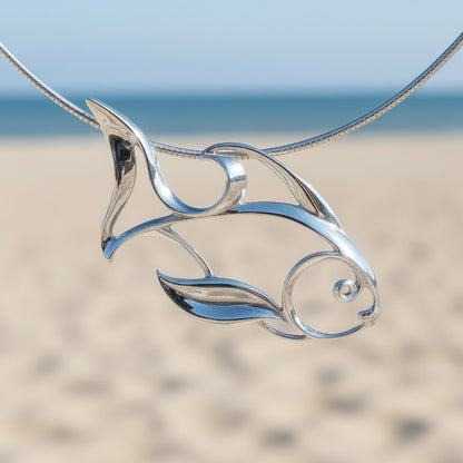 Angelfish Necklace – Seaplicity Collection - Sterling Silver - Big Blue