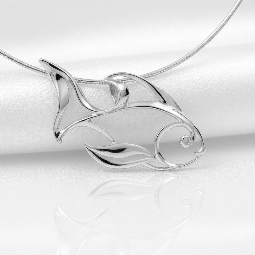 Angelfish Necklace – Seaplicity Collection - Sterling Silver - Big Blue