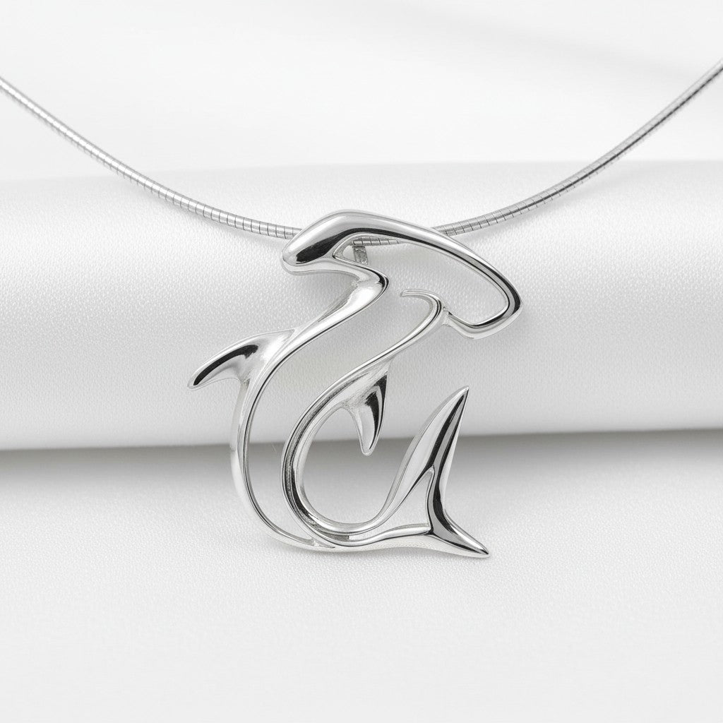 Hammerhead Shark Pendant Necklace – Seaplicity Collection – Sterling Silver - Big Blue