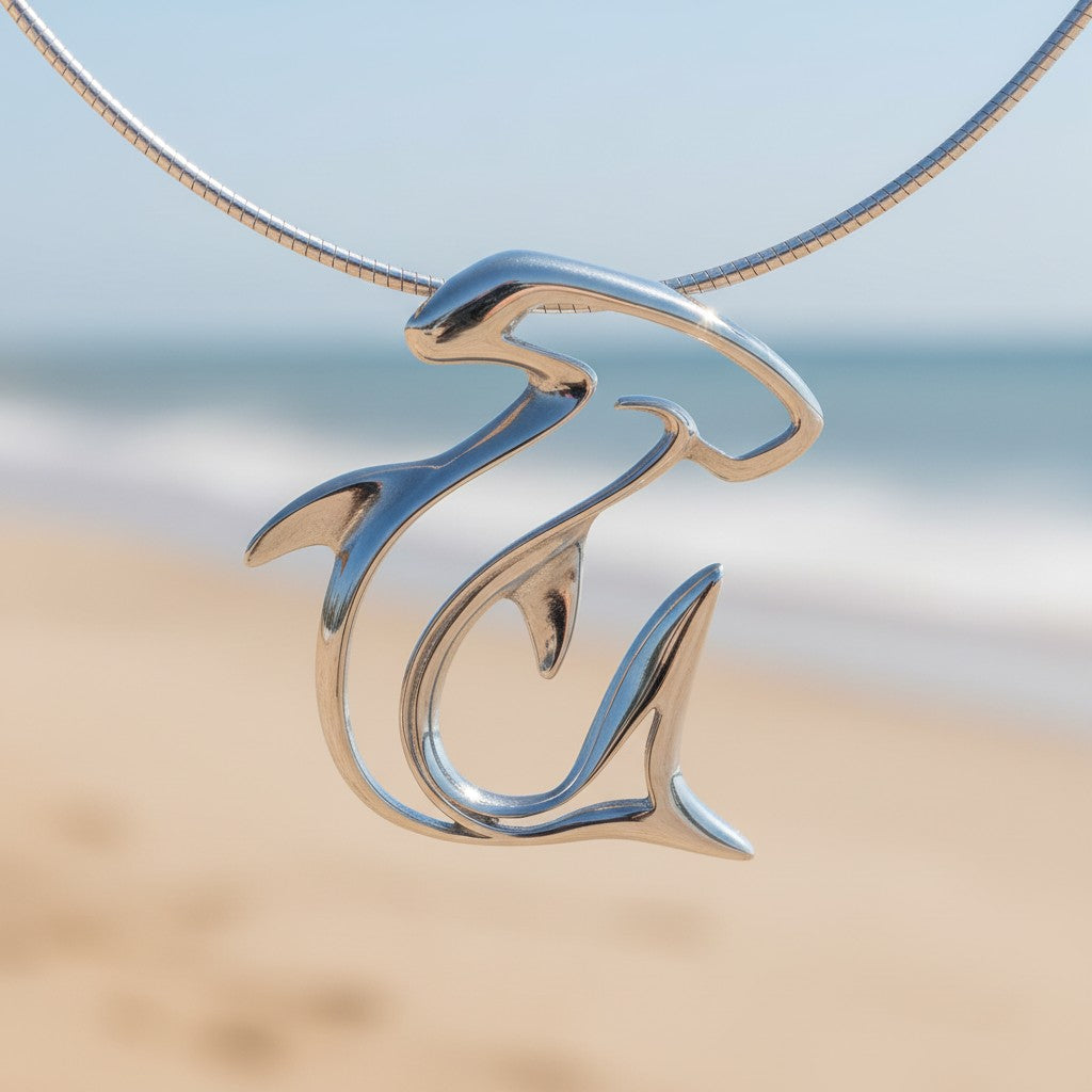 Hammerhead Shark Pendant Necklace – Seaplicity Collection – Sterling Silver - Big Blue