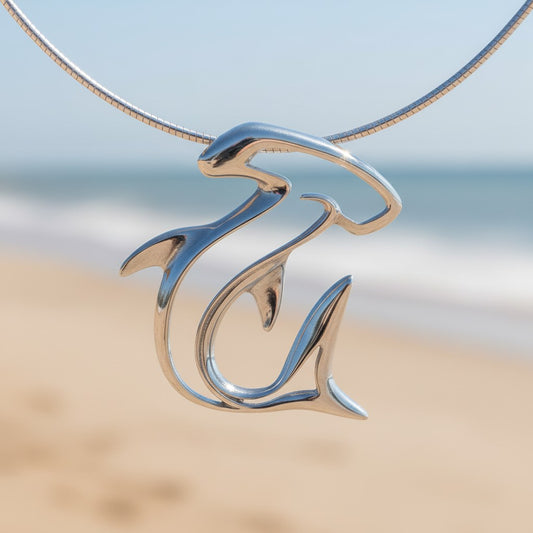 Hammerhead Shark Pendant Necklace – Seaplicity Collection – Sterling Silver - Big Blue