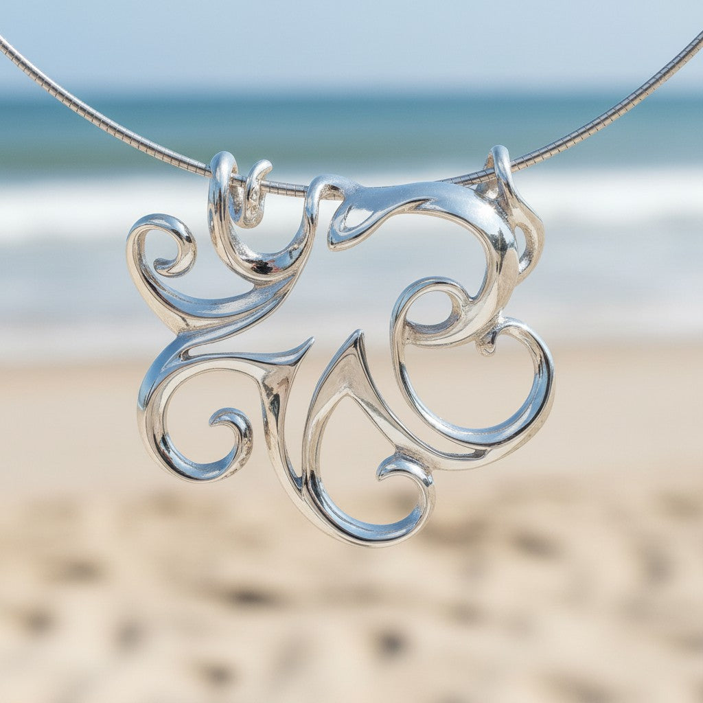 Octopus Pendant – Seaplicity Collection – Sterling Silver - Big Blue