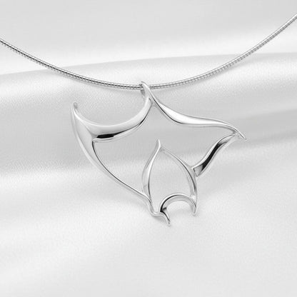 Manta Ray Necklace – Seaplicity Collection – Sterling Silver - Big Blue