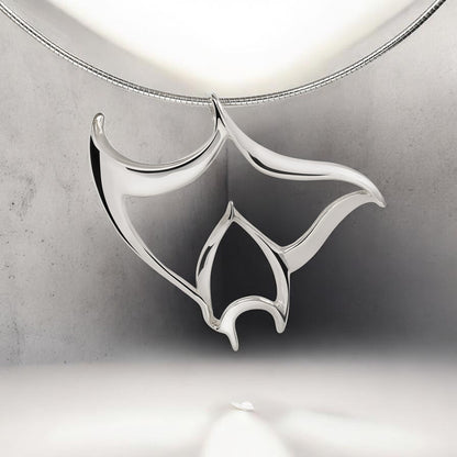 Manta Ray Necklace – Seaplicity Collection – Sterling Silver - Big Blue
