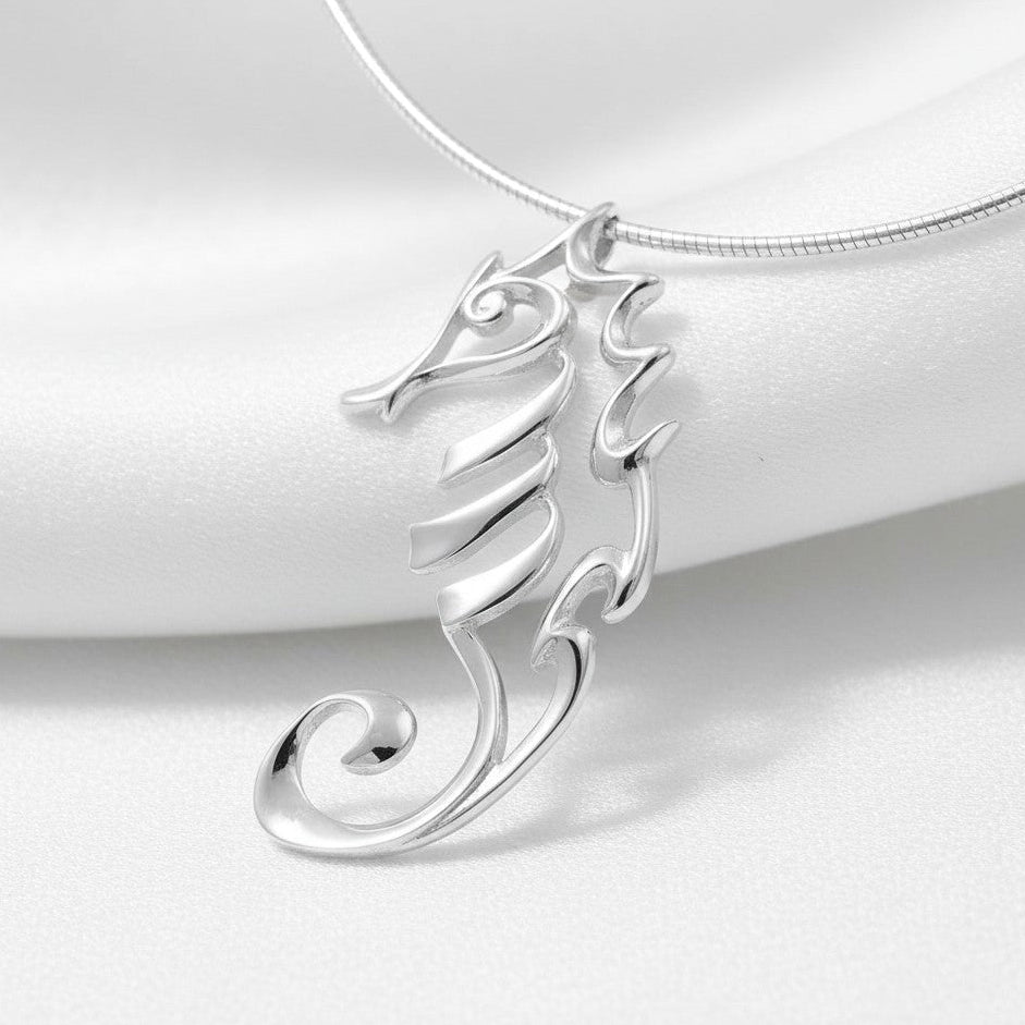 Seahorse Necklace – Seaplicity Collection – Sterling Silver - Big Blue