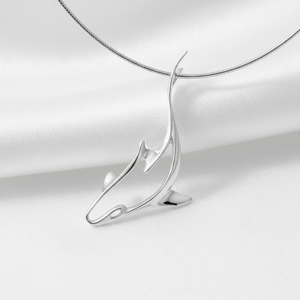 Grey Reef Shark Pendant – Seaplicity Collection – Sterling Silver - Big Blue