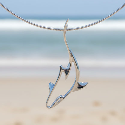 Grey Reef Shark Pendant – Seaplicity Collection – Sterling Silver - Big Blue