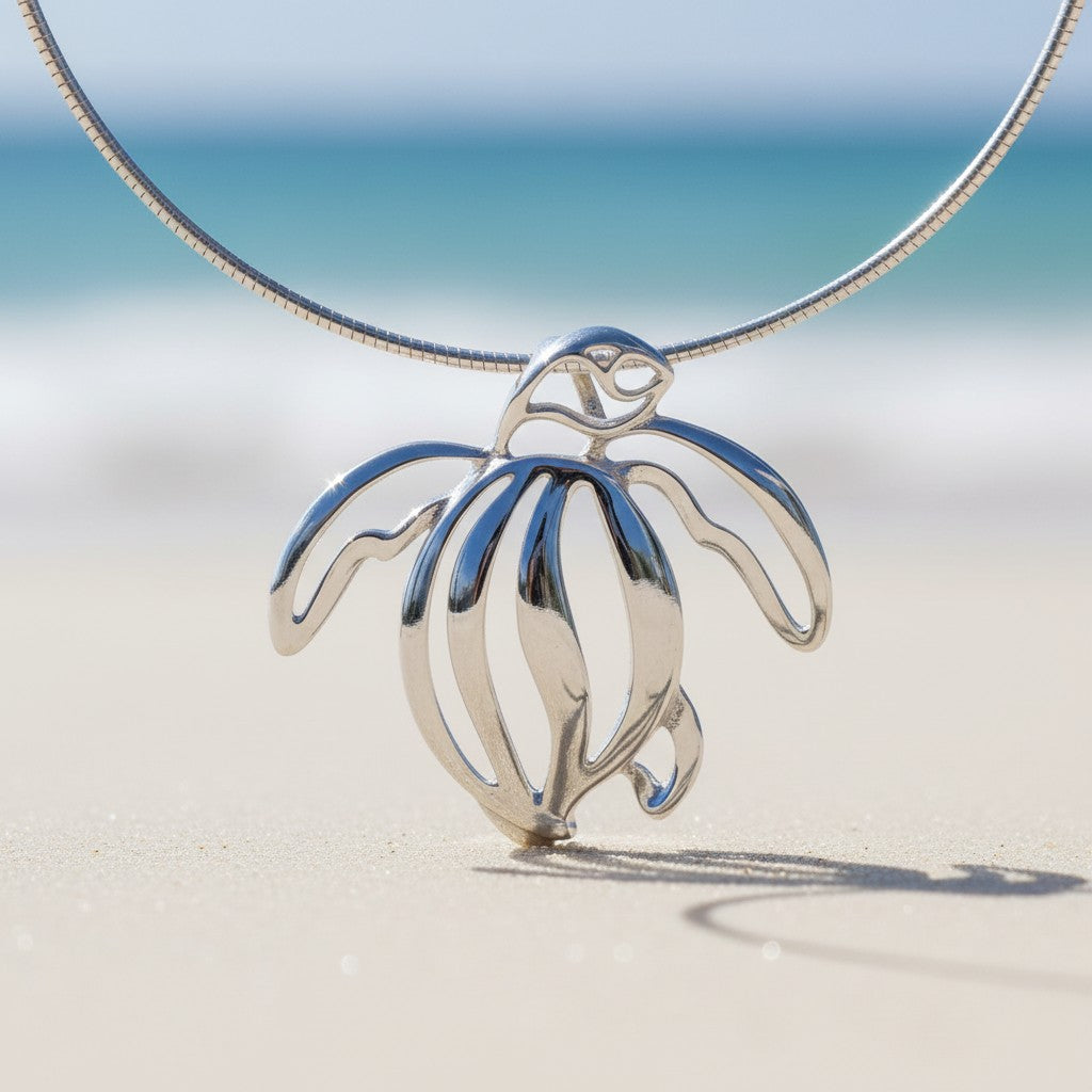 Sea Turtle Pendant – Seaplicity Collection – Sterling Silver - Big Blue