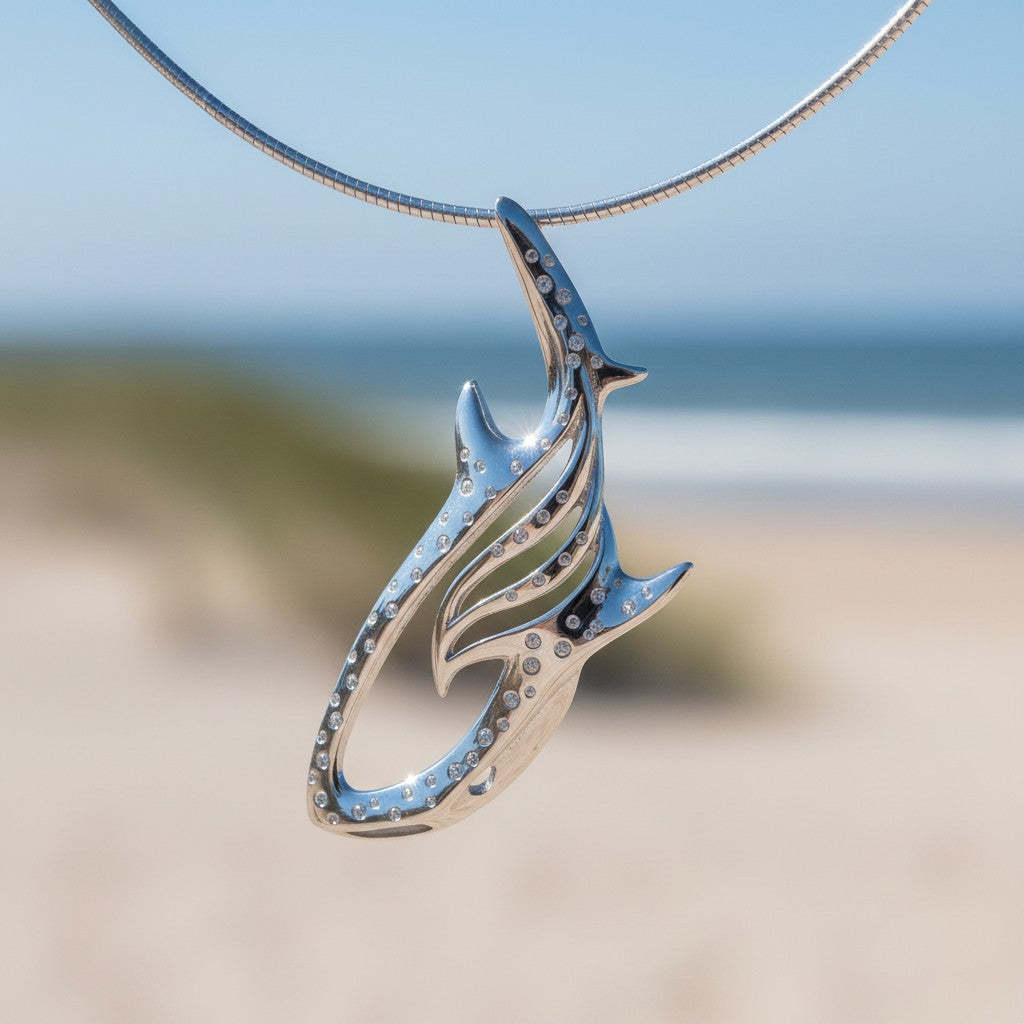 Whale Shark Necklace – Seaplicity Collection – Sterling Silver - Big Blue