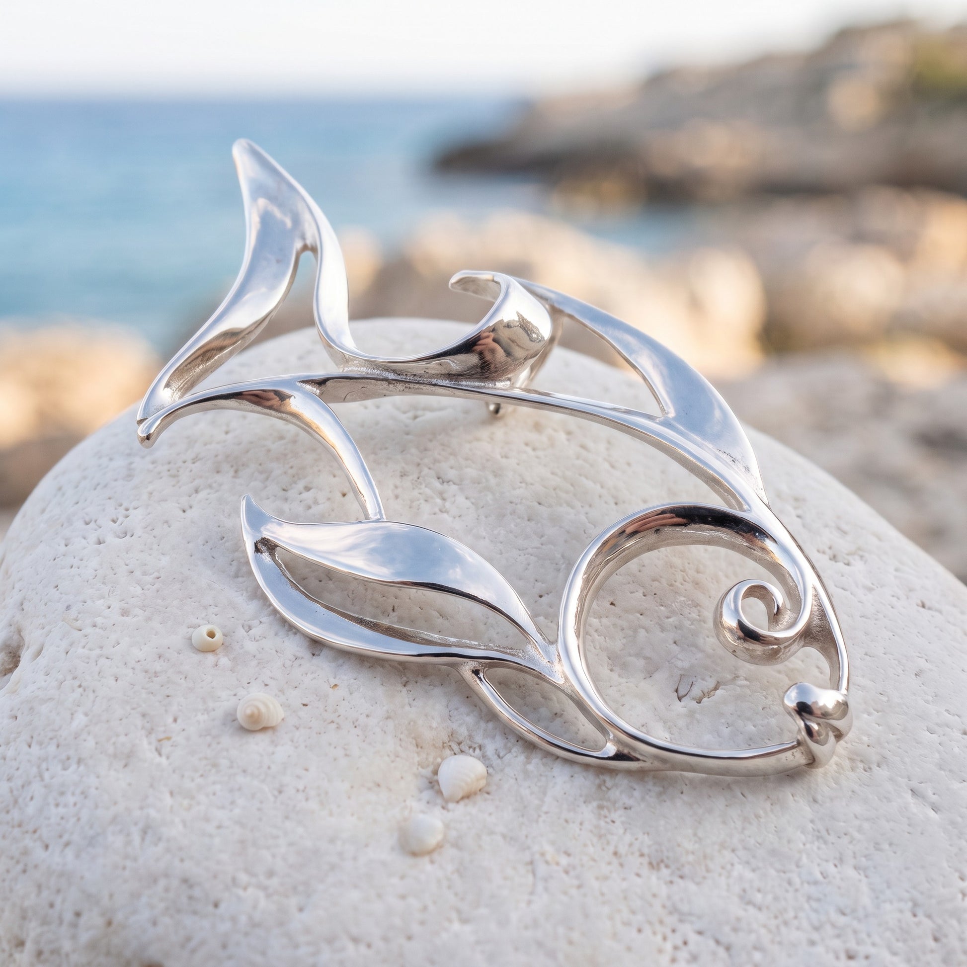 Angelfish Necklace – Seaplicity Collection - Sterling Silver - Big Blue