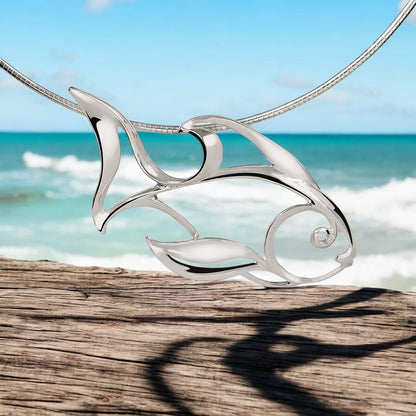 Angelfish Necklace Sterling Silver- Angelfish Pendant, Angelfish Charm, Sea Life Sterling Silver Angelfish Pendant, Fine Jewelry - Big Blue