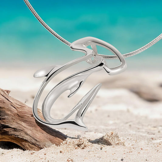 Shark Necklace for Men and Women-Sterling Silver Hammerhead Shark Pendant for Women, Shark Charm 925, Shark Jewelry for Women, Gifts for Shark Lovers - Big Blue