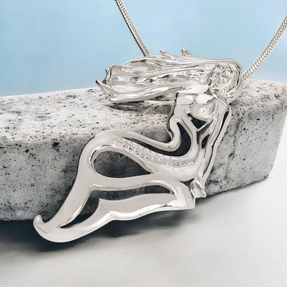 Lorelei Mermaid Necklace – Sterling Silver - Big Blue