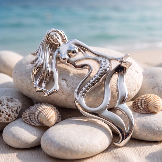 Lorelei Mermaid Necklace – Sterling Silver - Big Blue