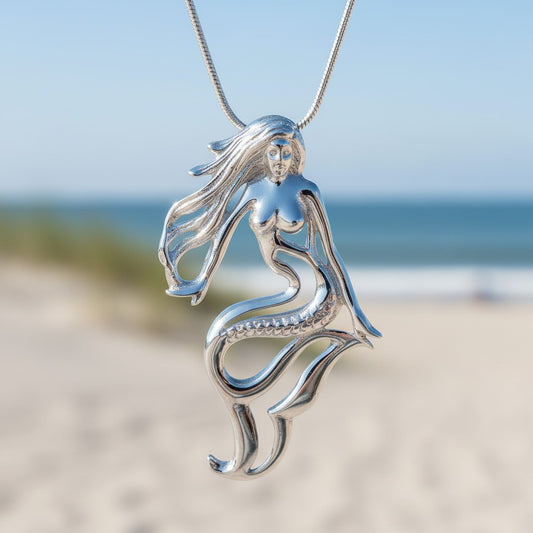 Lorelei Mermaid Necklace – Sterling Silver - Big Blue