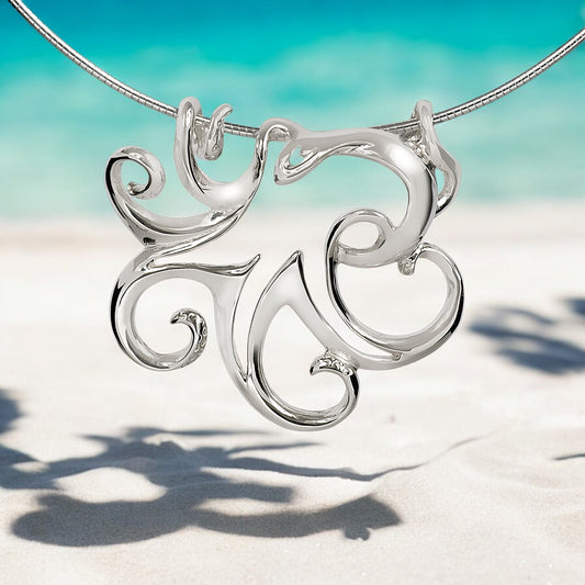 Octopus Necklaces for Women Sterling Silver- Octopus Jewelry for Women, Octopus Pendant, Sea Life Jewelry, Octopus Gifts for Women - Big Blue