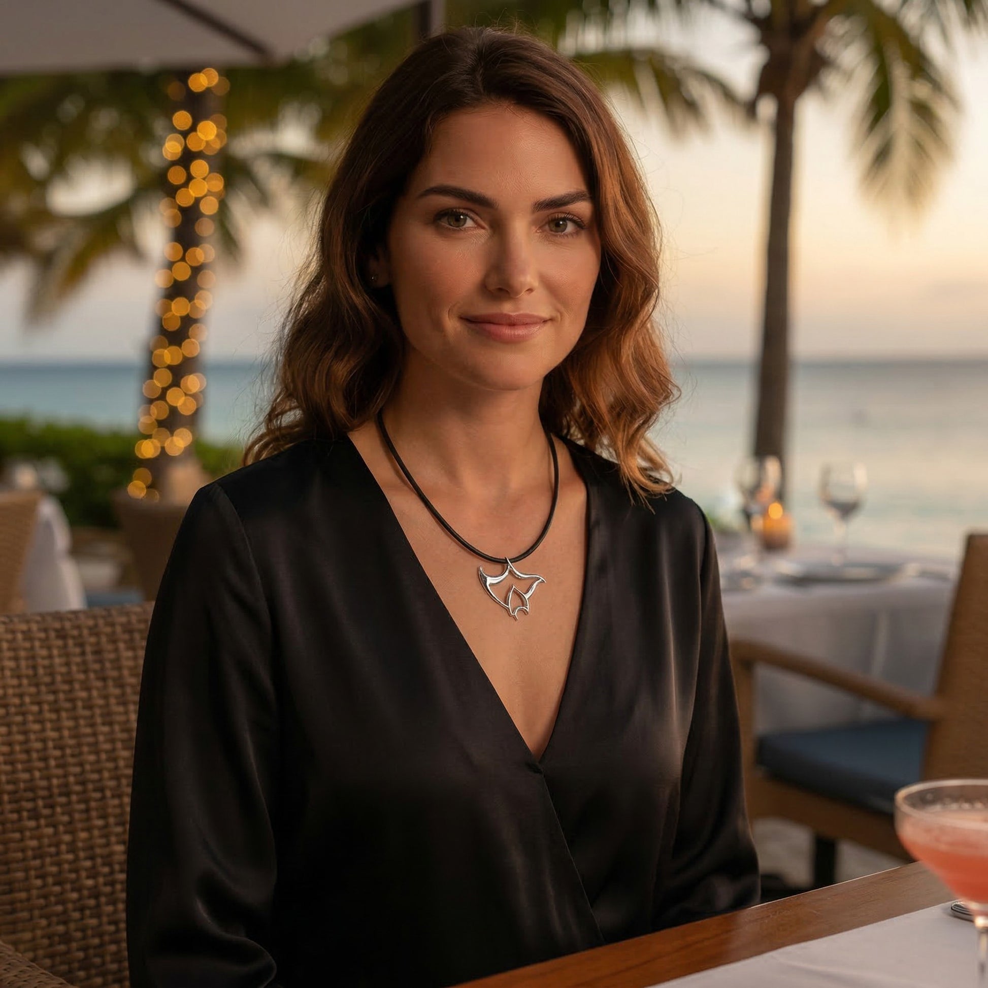 Manta Ray Necklace – Seaplicity Collection – Sterling Silver - Big Blue