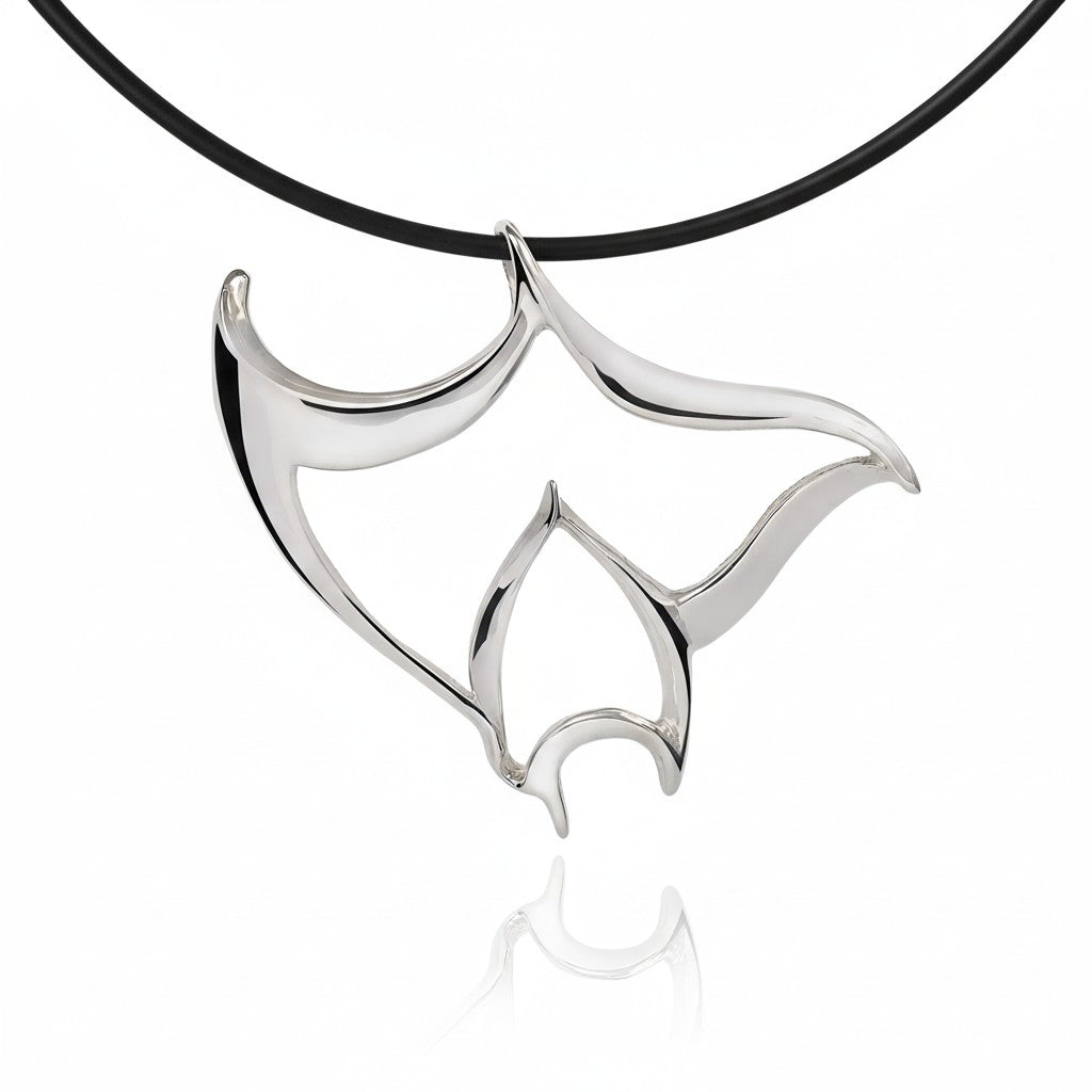 Manta Ray Necklace – Seaplicity Collection – Sterling Silver - Big Blue