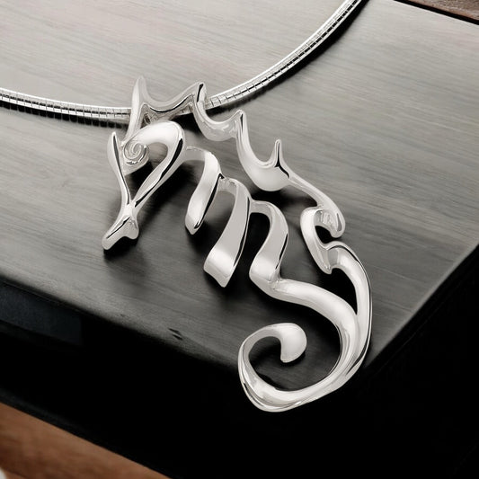 Seahorse Necklaces for Women Sterling Silver- Seahorse Jewelry for Women, Seahorse Gifts, Seahorse Charm, Seahorse Pendant - Big Blue