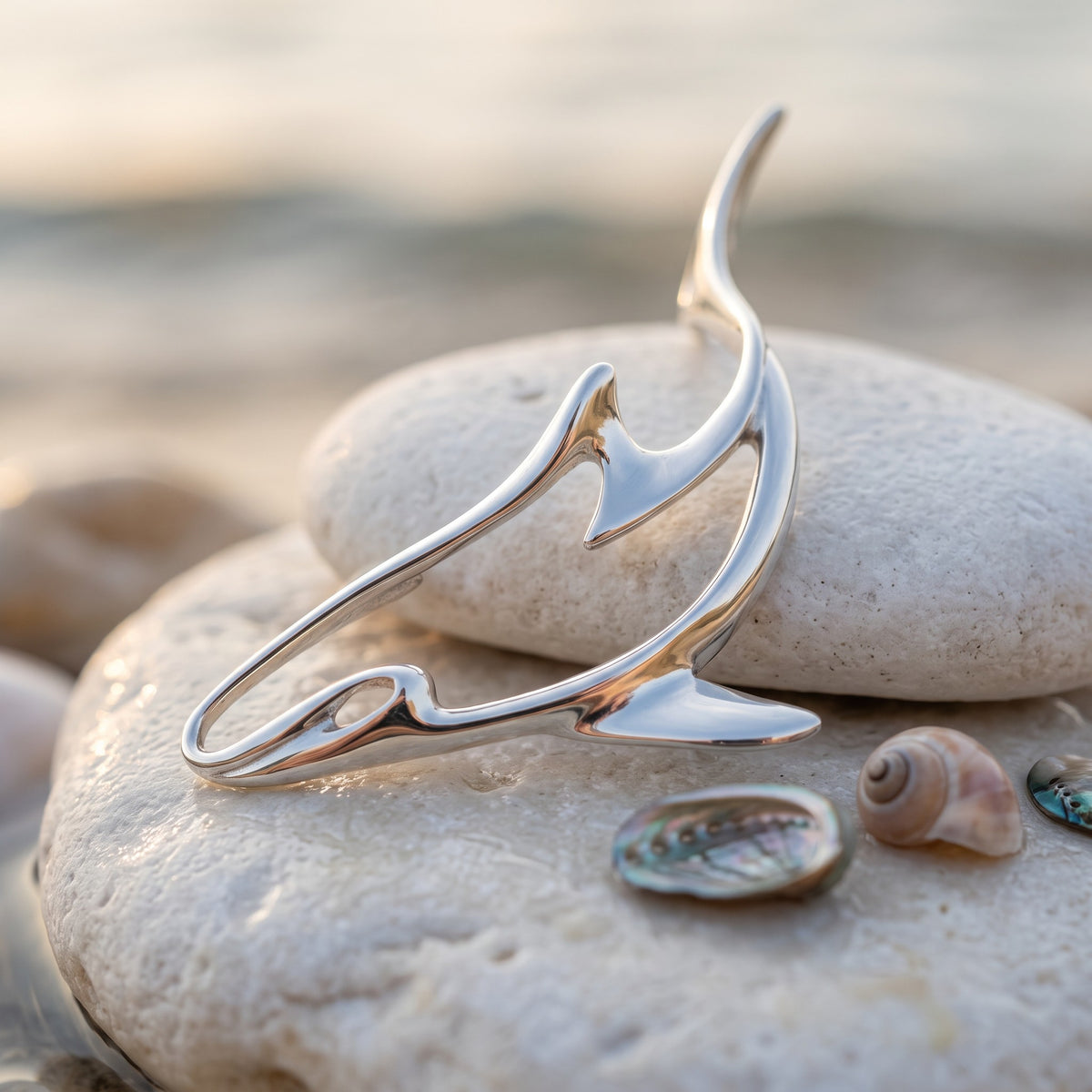 Grey Reef Shark Pendant – Seaplicity Collection – Sterling Silver - Big Blue