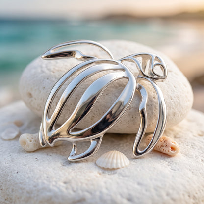 Sea Turtle Pendant – Seaplicity Collection – Sterling Silver - Big Blue