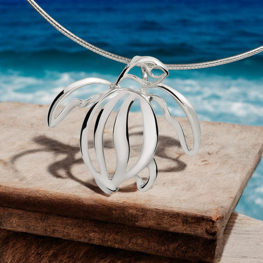 Sea Turtle Necklaces Sterling Silver- Turtle Gifts for Women, Honu Turtle Necklaces, Gifts for Turtle Lovers, Sea Life Jewelry - Big Blue
