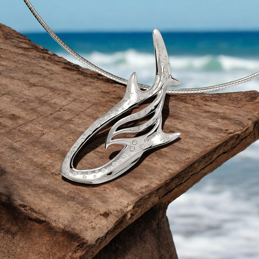 Whale Shark Necklace Charm for Women- Whale Shark Sterling Silver Jewelry, Shark Gifts for Shark Lovers, Scuba Diving Gifts, Scuba Diving Jewelry - Big Blue
