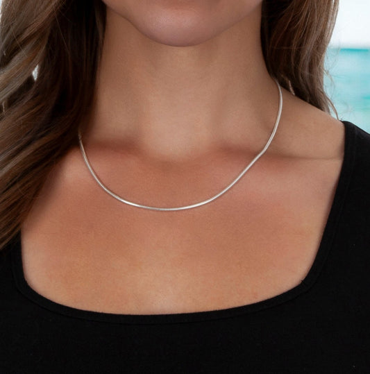 Sterling Silver Snake Chain .925, Magic Snake Chain Sterling Silver 1.2mm - Big Blue