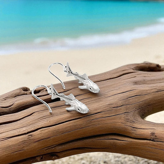 Whale Shark Earrings - Sealife Collection - Silver