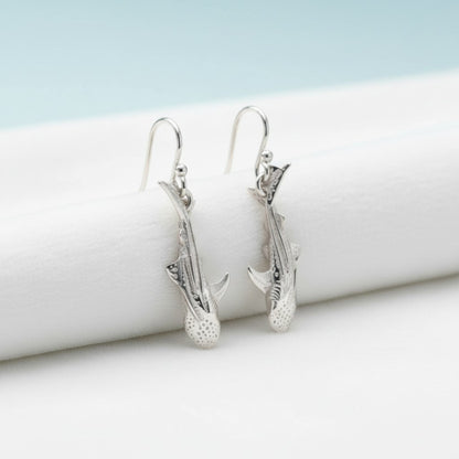 Whale Shark Earrings - Sealife Collection - Silver