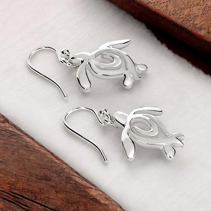 Sea Turtle Earrings Sterling Silver- Turtle Gifts for Women, Honu Turtle Drop Earrings, Gifts for Turtle Lovers, Sea Life Jewelry - Big Blue