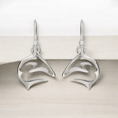 Shark Earrings for Women Sterling Silver- Shark Drop Earrings, Sterling Silver Shark Dangle Earrings, Gifts for Shark Lovers, Shark Charms - Big Blue