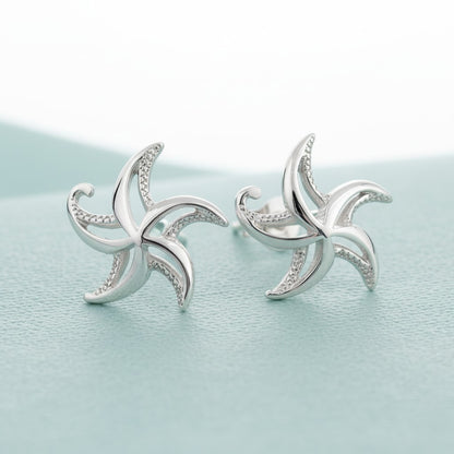Starfish Post/Stud Earrings – "Starry" – Sterling Silver - Big Blue