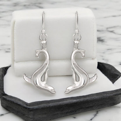 Sea Lion Earrings Sterling Silver- Sea Lion Drop Earrings for Girls, Sea Lion Dangle Earrings Sterling Silver, Beachy Earrings - Big Blue
