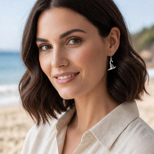 Sea Lion Drop Earrings –  "Salty" - Sterling Silver