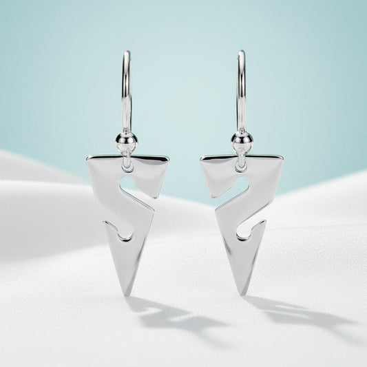 Line Arrow Drop Earrings – Cave Diving Collection - Sterling Silver - Big Blue