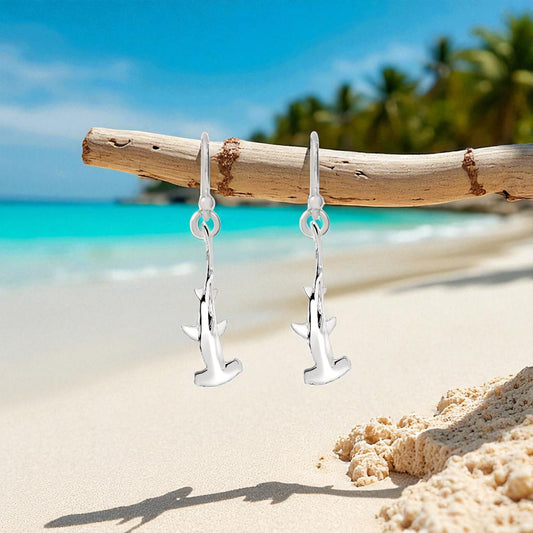 Hammerhead Shark Earrings - Sealife Collection - Silver